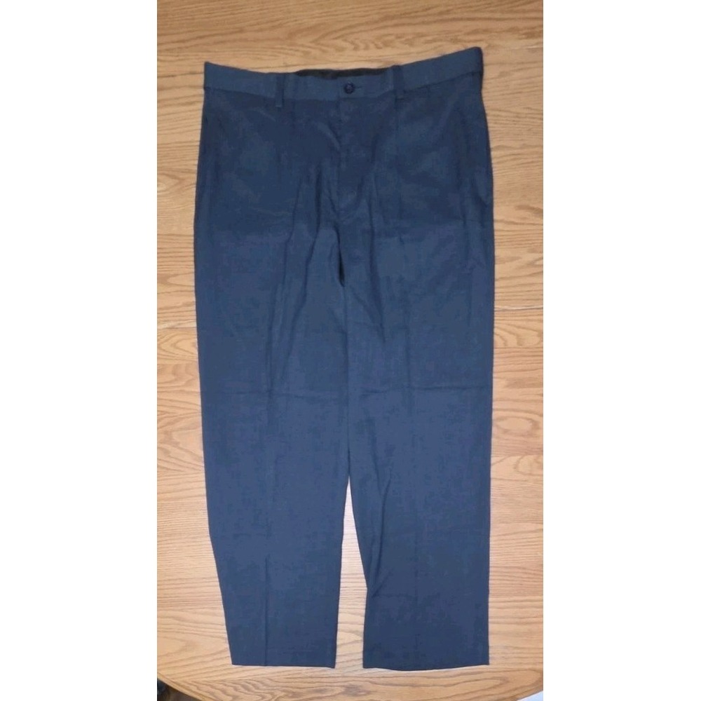 Savane Men Straight Fit Comfort Waist  38X30 Flat Front 409 - Dark Sapphire NWT